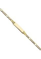 catchy 14k yellow gold 3mm ID Figaro baby bracelet